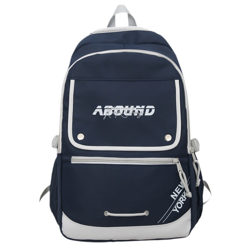 New student backpack for women: Durable letter-printed computer backpack, casual, simple and trendy, large-capacity backpack for men Item Picture