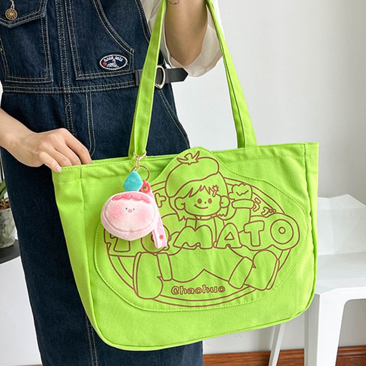 New Japanese-style cartoon graffiti printed large-capacity student class bag, high appearance level tutorial bag, fresh and cute tote bag details Picture