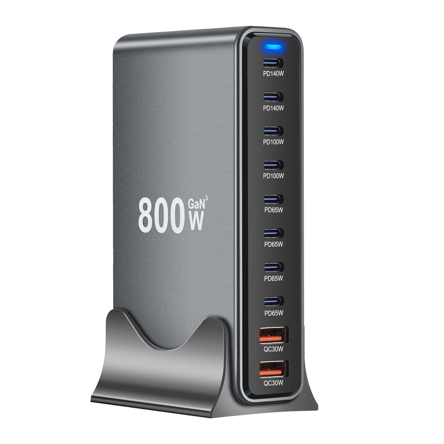 800W new gallium nitride PD charger 8C2A multi-port charger 800W multi-functional desktop charger full figure