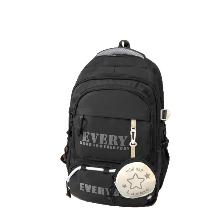The new Korean-style backpack for middle and high school students is a lightweight and casual backpack with multiple layers and large capacity, suitable for both men and women Item Picture