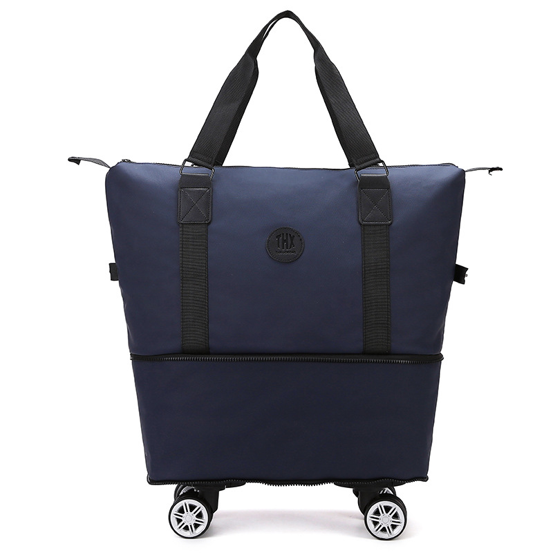 New universal wheel short-distance travel bag for women, large-capacity lightweight and expandable luggage bag, dry and wet separation moving storage bag Item Picture