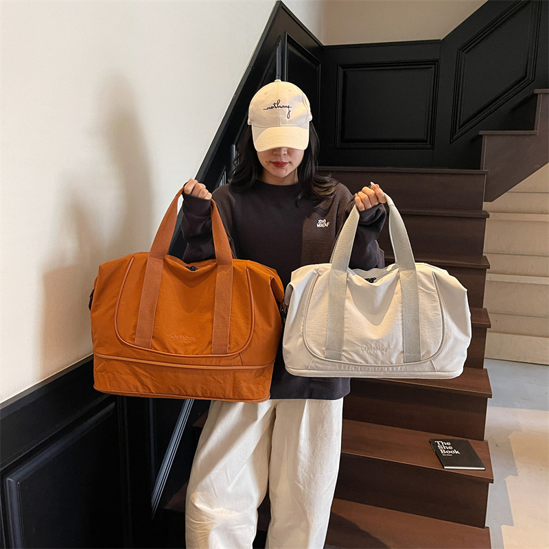 Expandable Yoga Fitness Bag 2025, New cross-border hand-held travel bag, lightweight outdoor activity canvas storage bag details Picture