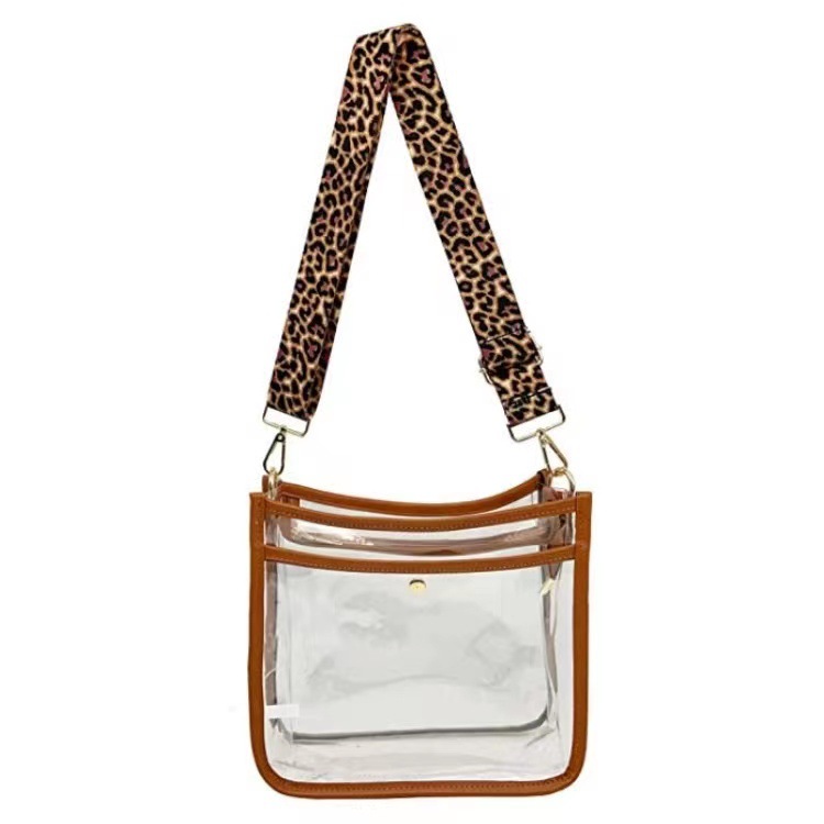 Amazon's best-selling leopard print shoulder strap women's bag, transparent crossbody bag, and women's single-shoulder bag are fashionable, versatile, and casual Specification drawing