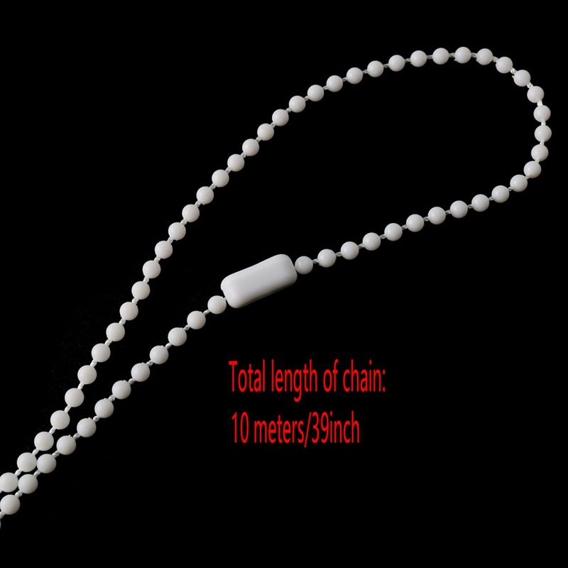 10-meter white close-string 10-bead buckle set, vertical louver accessories, plastic pull bead zipper chain Application Scenario