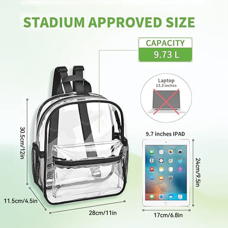 Hot-selling backpack, PVC schoolbag, visible student schoolbag, multi-functional outdoor backpack, waterproof jelly bag with LOGO details Picture