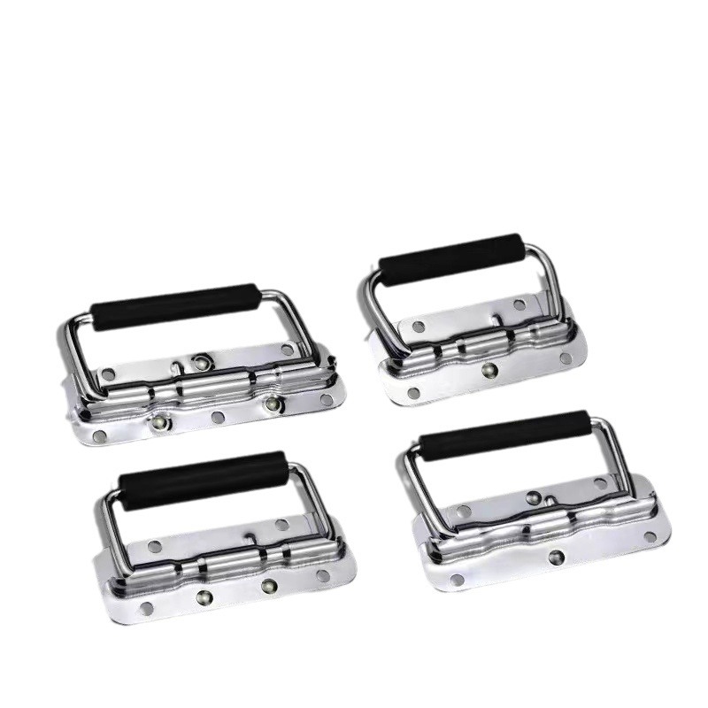 304 stainless steel hardware spring handle, prop box, tool aluminum box, hand-held movable handle, folding industrial handle Item Picture