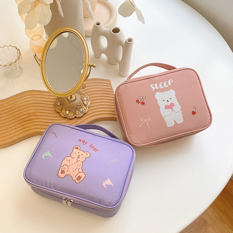 Ins-style cute makeup bag, Japanese-style student storage bag, portable large-capacity multi-functional toiletries full figure
