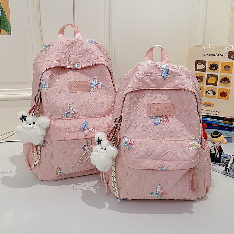 This is a niche, high-quality, Japanese-style versatile schoolbag with a large capacity. It's a backpack for junior high school, senior high school and college students, a computer bag for girls Specification drawing