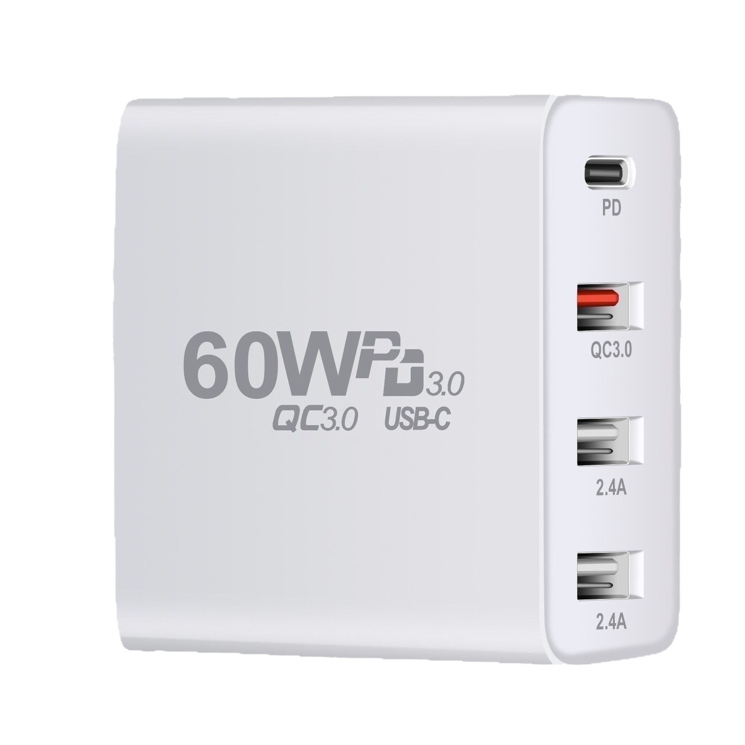 60W multi-port charger PD, 60W mobile phone charger QC3.0 charger, PD+QC3.0 dual fast charging adapter Item Picture