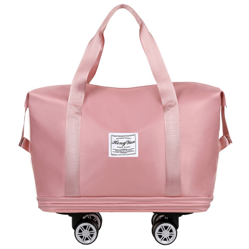 Universal wheel expandable luggage bag, large capacity dry and wet separation storage, business trip fitness bag, college student travel bag Item Picture