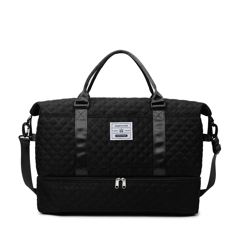 Large-capacity travel bag for women, portable for business trips, shoe compartment, luggage storage bag, hand-held short-distance boarding, travel and fitness bag Item Picture