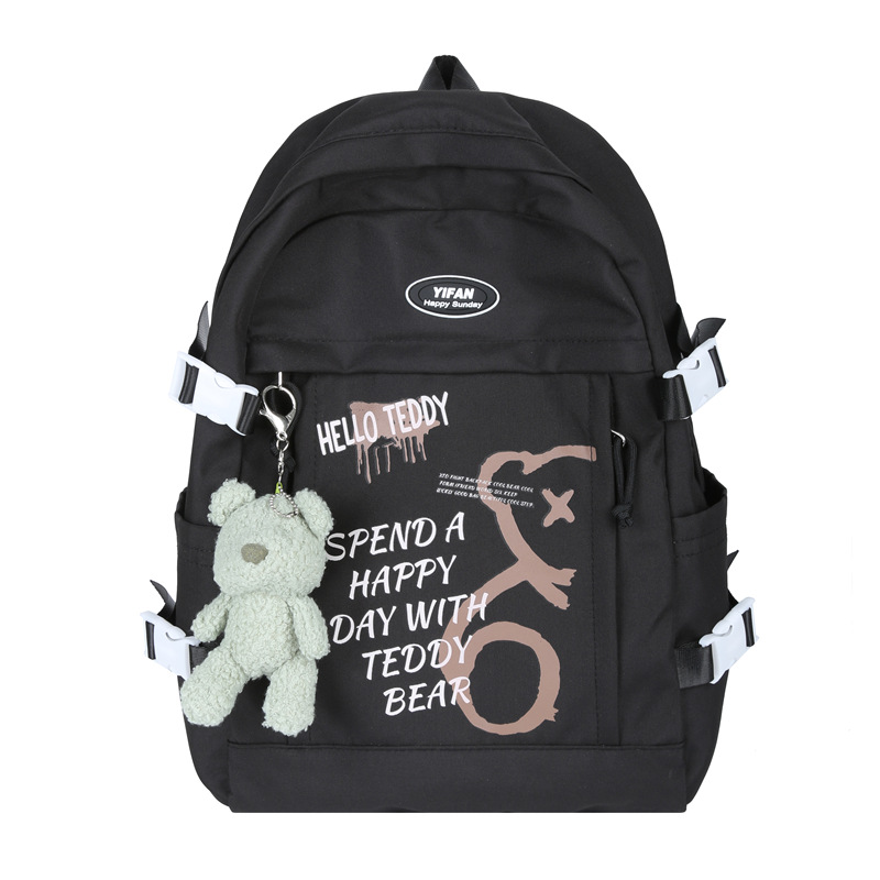 Cross-border dopamine Japanese-style schoolbag for girls, niche and simple, large-capacity computer backpack for teenagers, junior high school and college students Item Picture
