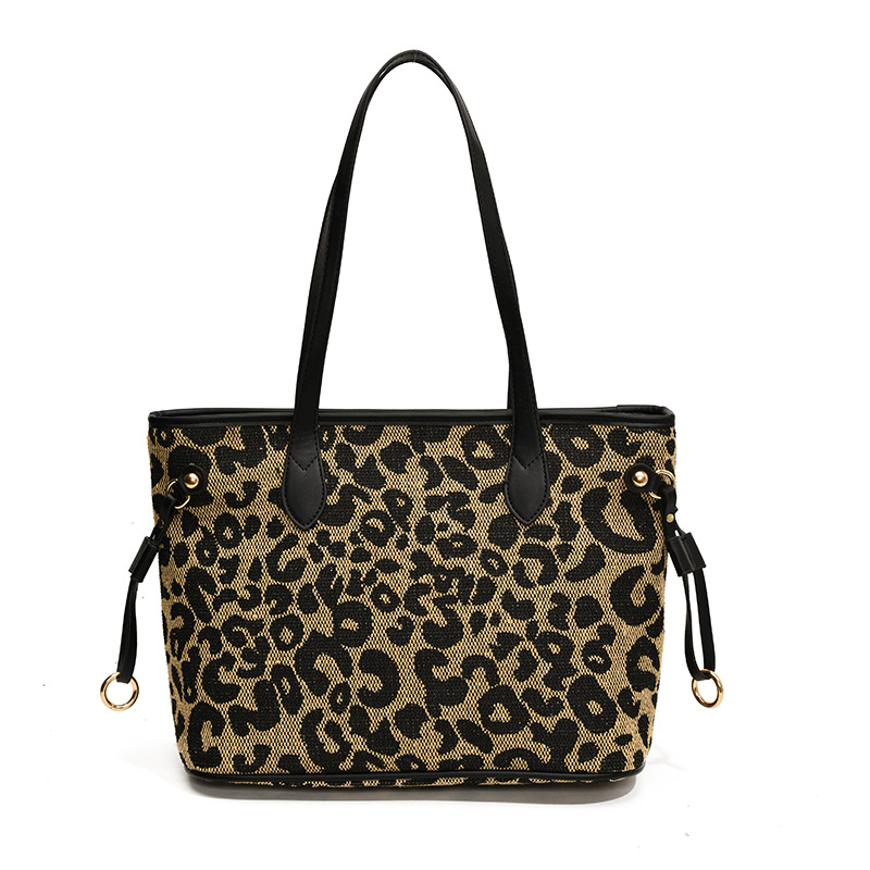High-end leopard print large-capacity tote bag, new 2024 trendy and versatile commuter bag, single-shoulder bag for women Item Picture