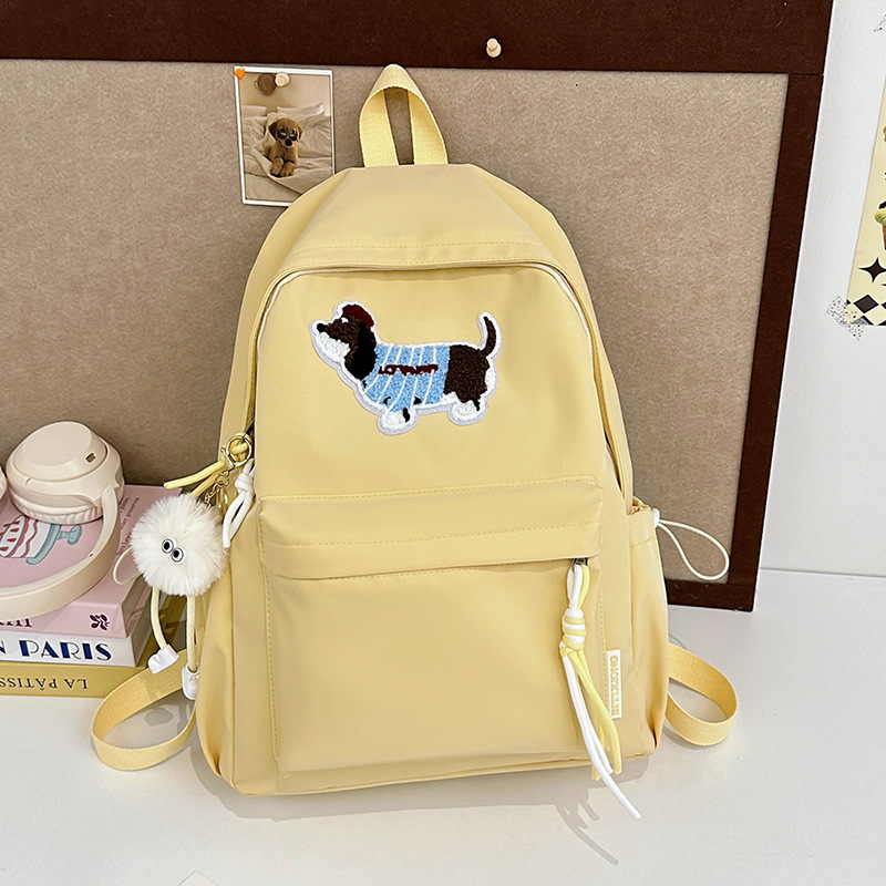 New cartoon schoolbag, cute cartoon Dachshund for junior high school students, large-capacity backpack, and backpack for high school girls attending classes Specification drawing
