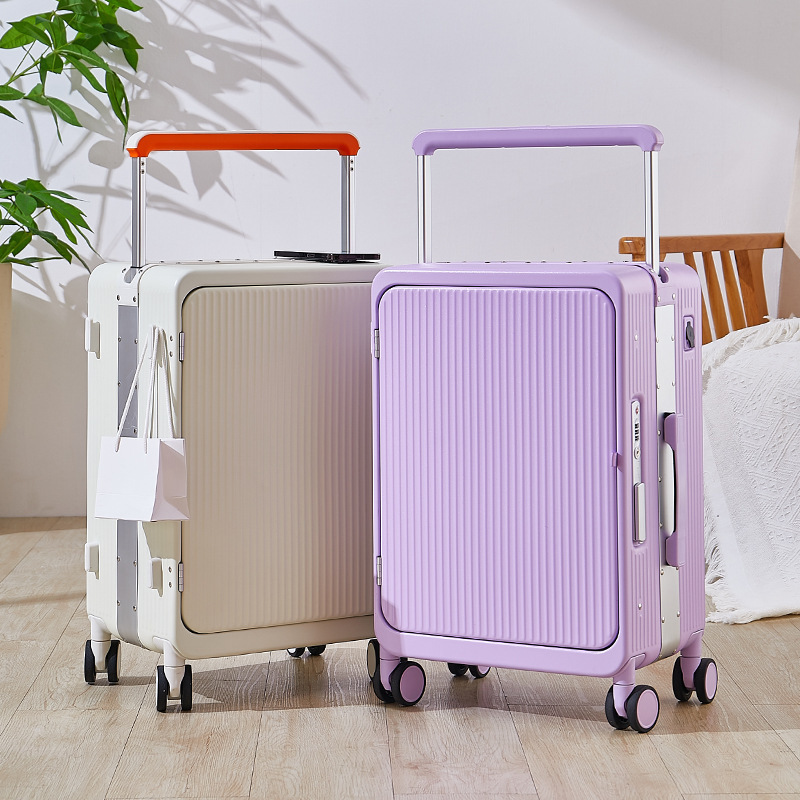 Wide handle multi-functional suitcase, women's handle suitcase, men's sturdy and durable student swivel wheel password travel suitcase details Picture