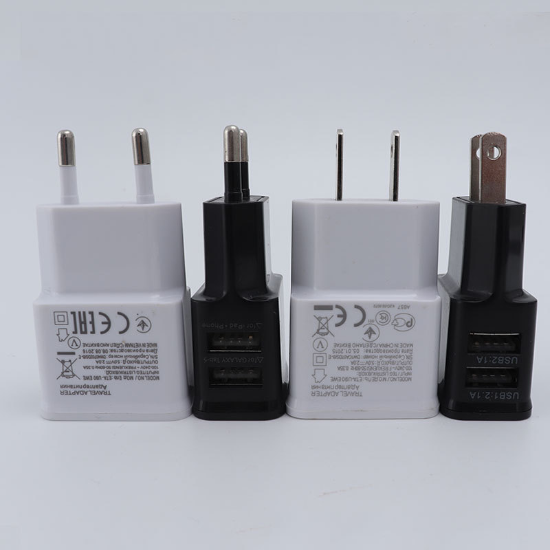 CE certified and ROHS certified charger, dual USB 2A mobile phone charging head, suitable for charging Apple and Android phones Application Scenario