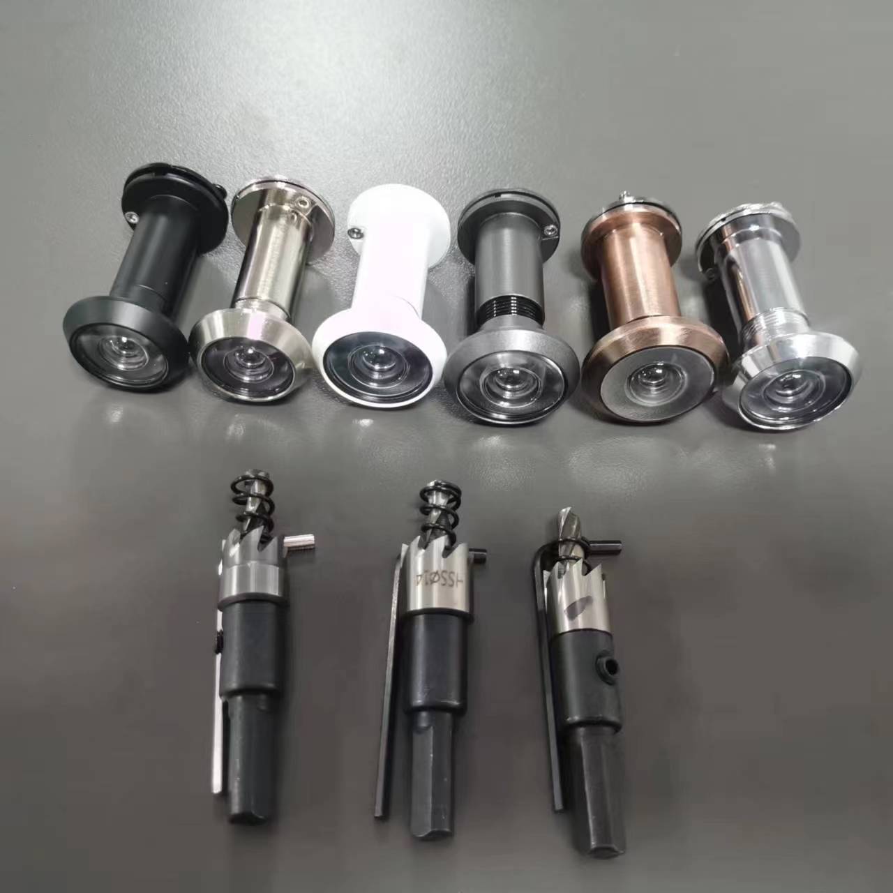 Hole opener cat's eye door mirror set, high-speed steel sheet sawtooth hole opener, metal sheet reaming drill bit manufacturer Item Picture