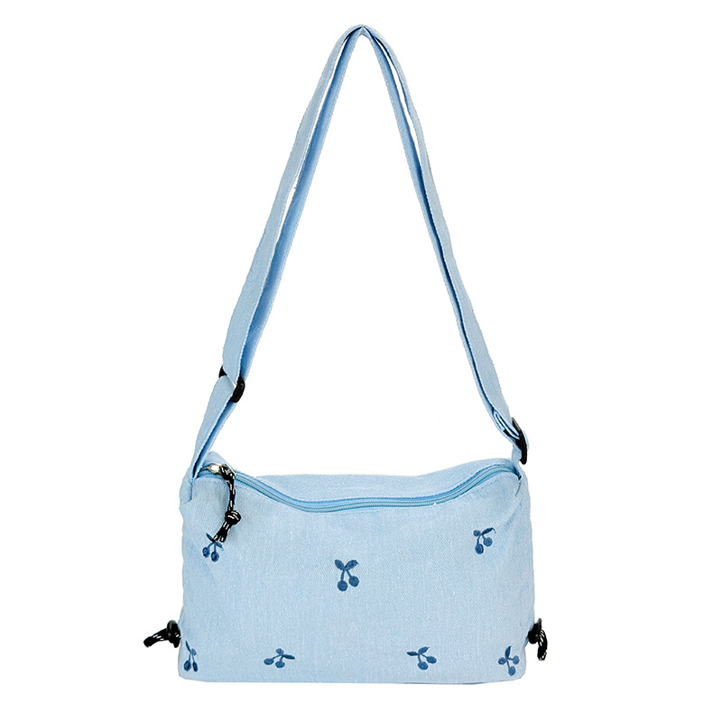 Niche fashion underarm bag for women, 2025 new style, high-end polka dot single-shoulder bag, denim crossbody commuter bag Item Picture