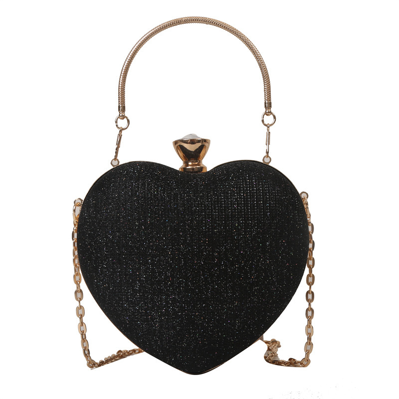 The new dinner party bag has a high-end and high-quality feel. It is a heart-shaped small bag for women, a versatile chain handbag, and can be carried diagonally on one shoulder Item Picture