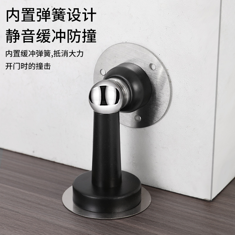 Non-perforated stainless steel door stops, thickened door stops, anti-collision door stops for indoor doors, strong magnetic door stops for bedroom walls Application Scenario