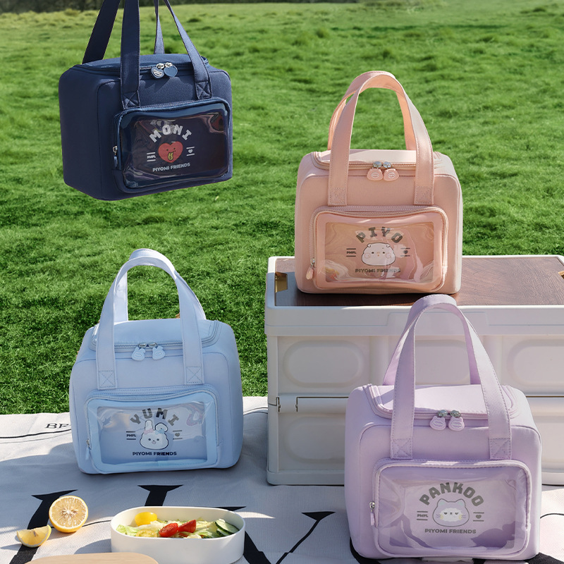 Runhui's new trendy square meal bags, office workers' hand-held bento bags, student lunch box bags, and portable insulated bags Application Scenario