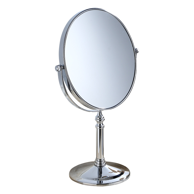 All-copper black countertop makeup mirror, European-style antique hotel beauty mirror, electroplated double-sided telescopic magnifying glass Item Picture