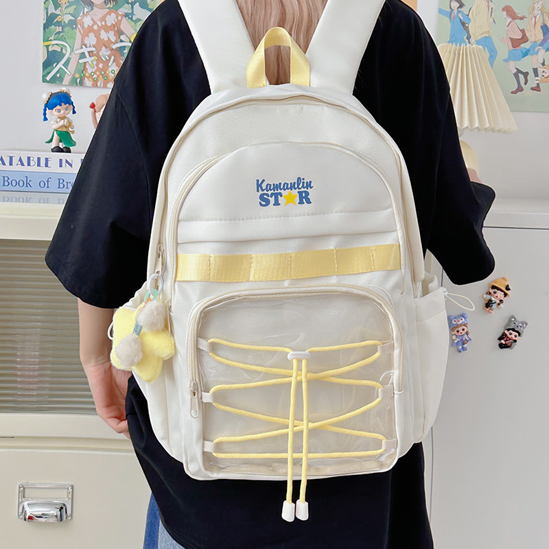New college student commuting large-capacity campus high appearance level backpack, lightweight travel schoolbag, pain bag, cute backpack Application Scenario