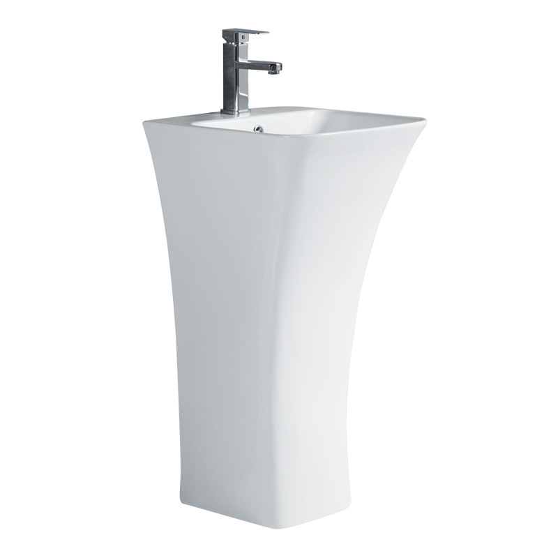 Floor-standing one-piece basin, outdoor washbasin, ceramic washbasin, park bathroom, small-sized one-piece column basin Item Picture