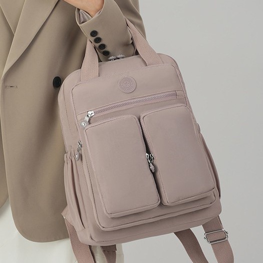 Cross-border best-selling backpack, large-capacity student schoolbag, trendy water-resistant nylon fabric bag, fashionable ladies' handbag Specification drawing