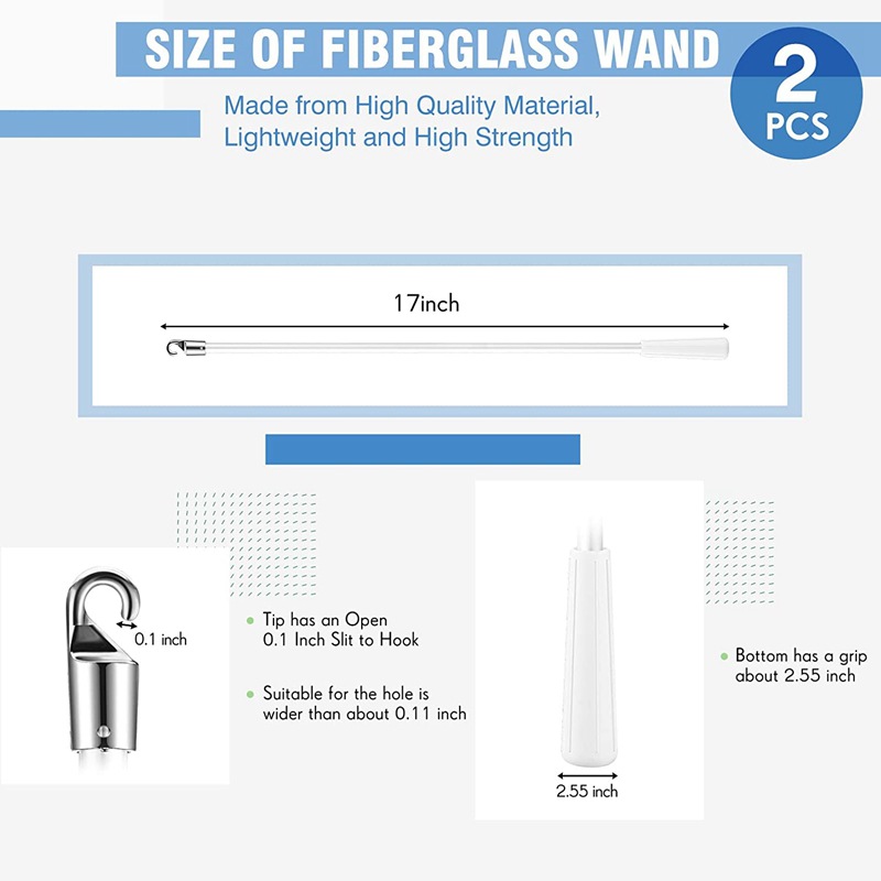 12/17-inch Venetian blind rotating rod alloy fiberglass curtain pull rod control rod curtain rotating rod accessories details Picture