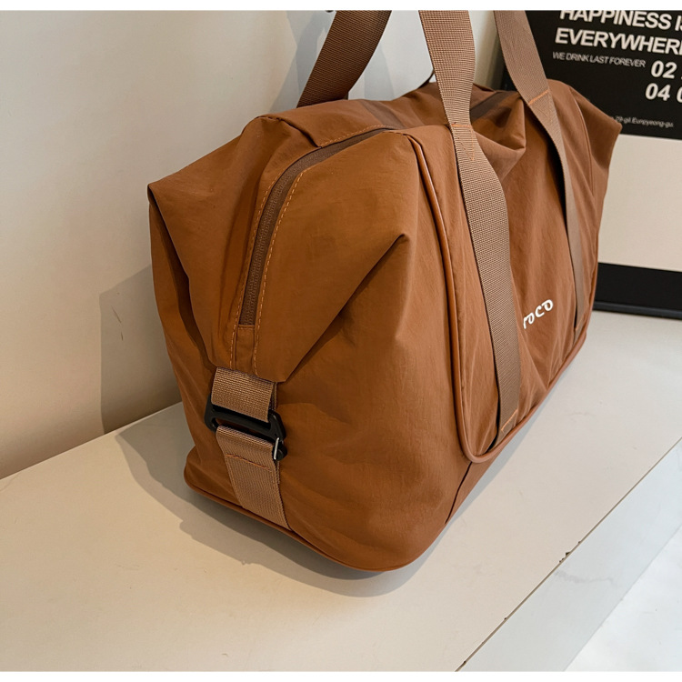 Water-resistant short business trip bag, portable carry-on luggage bag, storage bag, large capacity, versatile and simple fitness bag details Picture