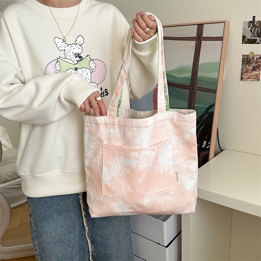 38291 new retro ink-wash artistic tie-dyed fabric canvas bag, casual bag, single-shoulder bag, crossbody bag Specification drawing