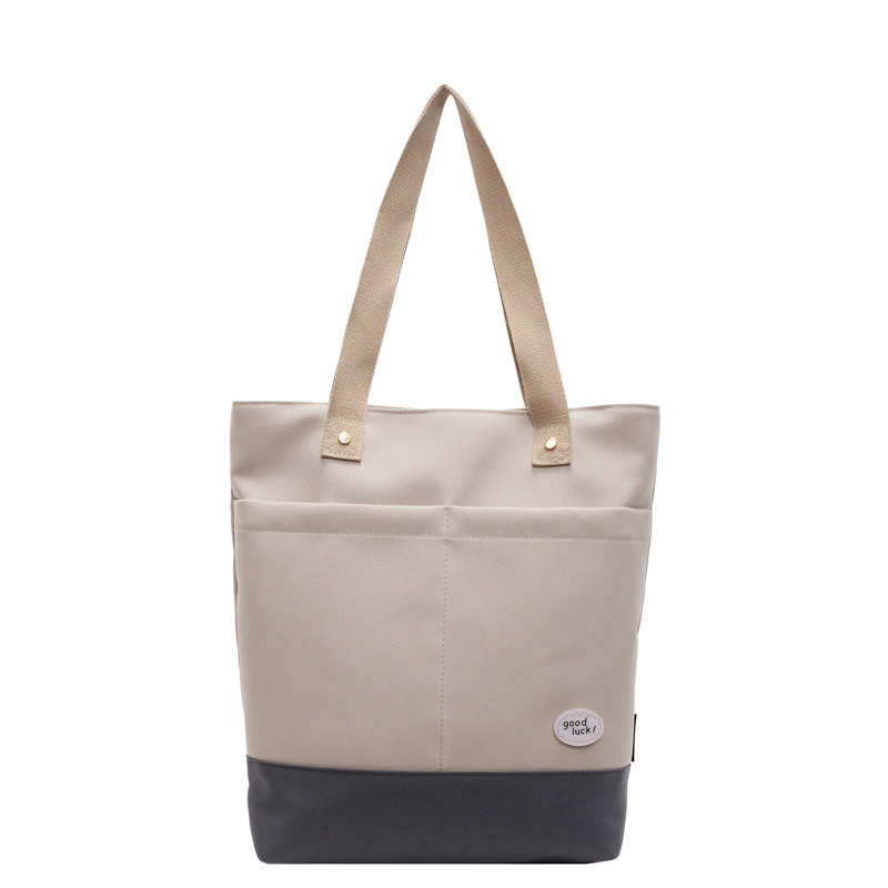 Fashionable and casual large-capacity handbag 2025 Spring new style trendy patchwork single-shoulder bag commuting simple tote bag Item Picture