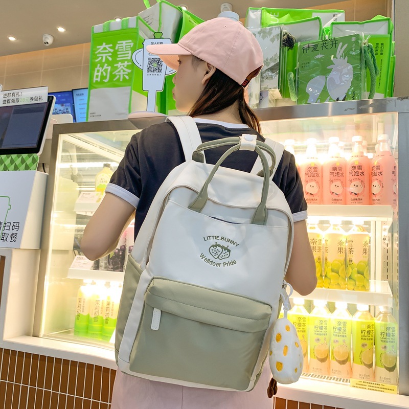 Niche design, high appearance level, schoolbag for girls, Japanese-style handbag, backpack, casual backpack for junior high school, high school and college students full figure