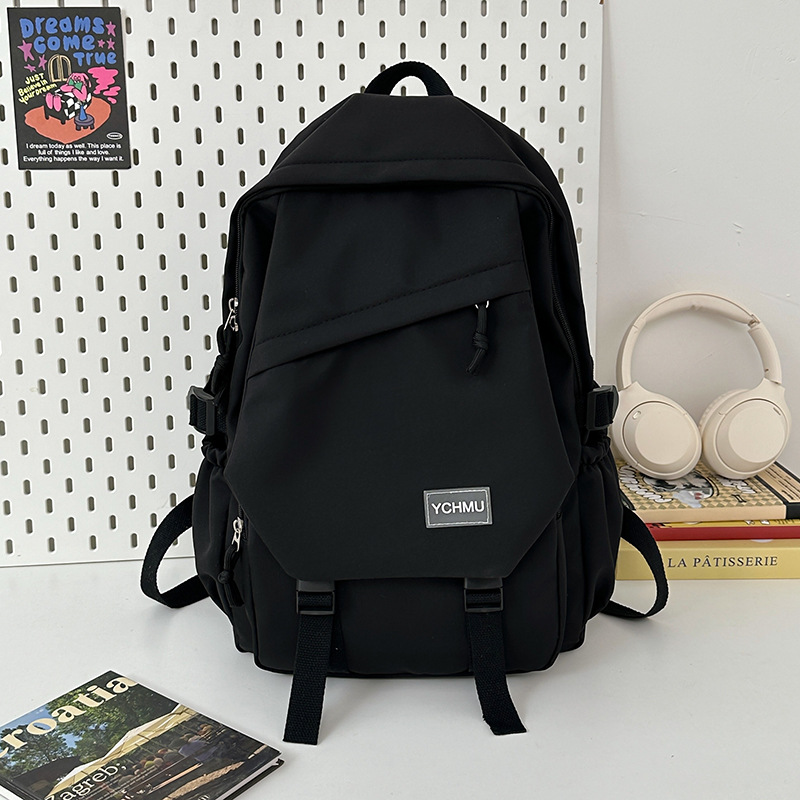New 2025 backpack for college students, versatile campus backpack, simple Korean version for junior high school students, large capacity details Picture