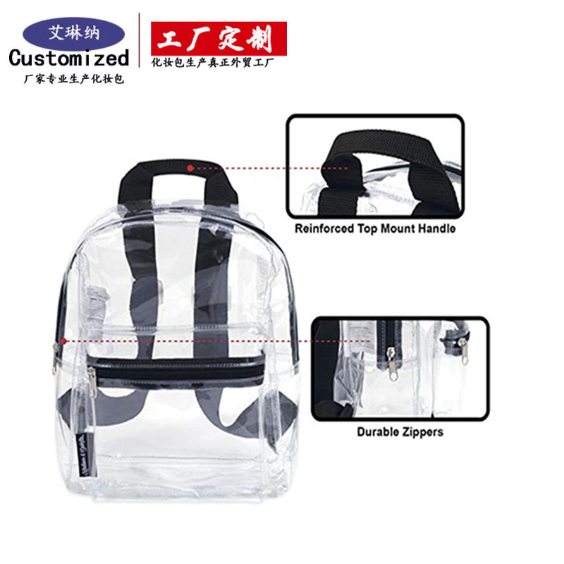 The cross-border Amazon transparent backpack stadium has approved the processing and customization of portable small schoolbags for men and women in outdoor sports details Picture