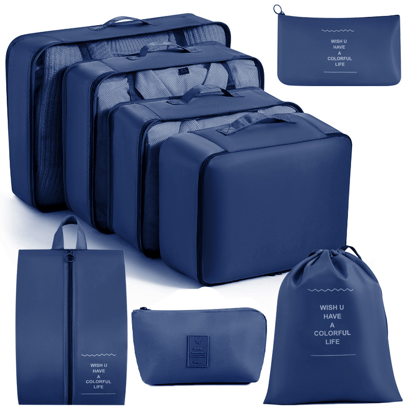 Customized storage travel set of six, seven, eight and nine pieces, twill cationic Oxford fabric storage bags, luggage and travel bags Application Scenario