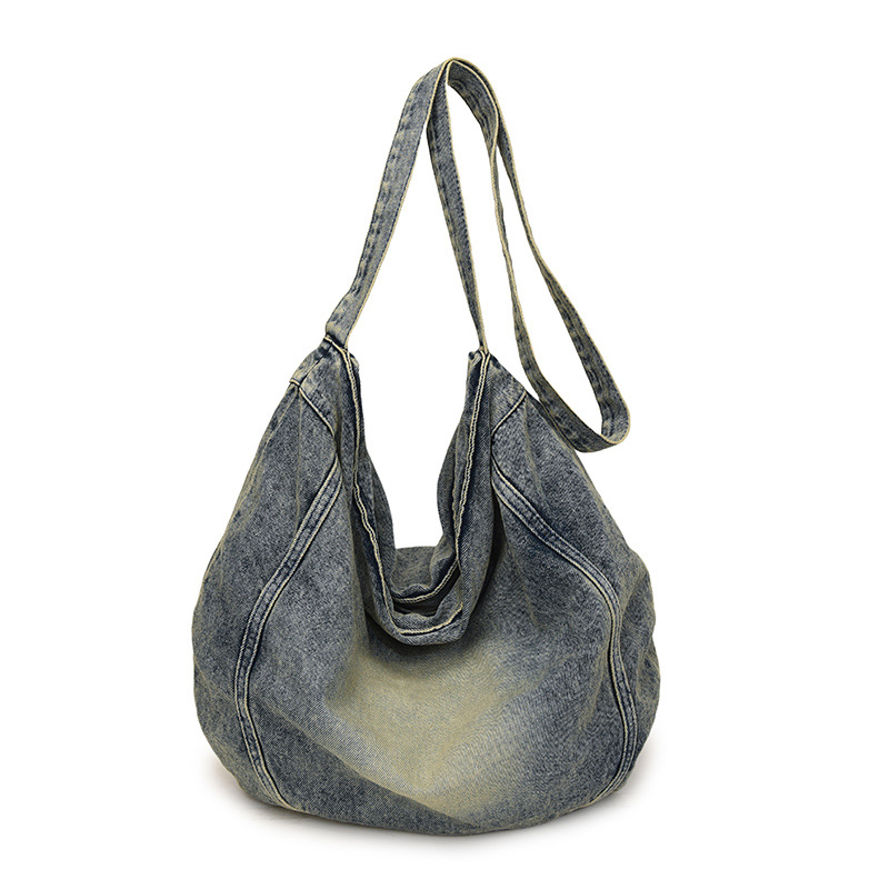 The 2025 new style of fashionable, niche, casual and commuting girl single-shoulder underarm bag with a high-end retro denim tote bag Item Picture