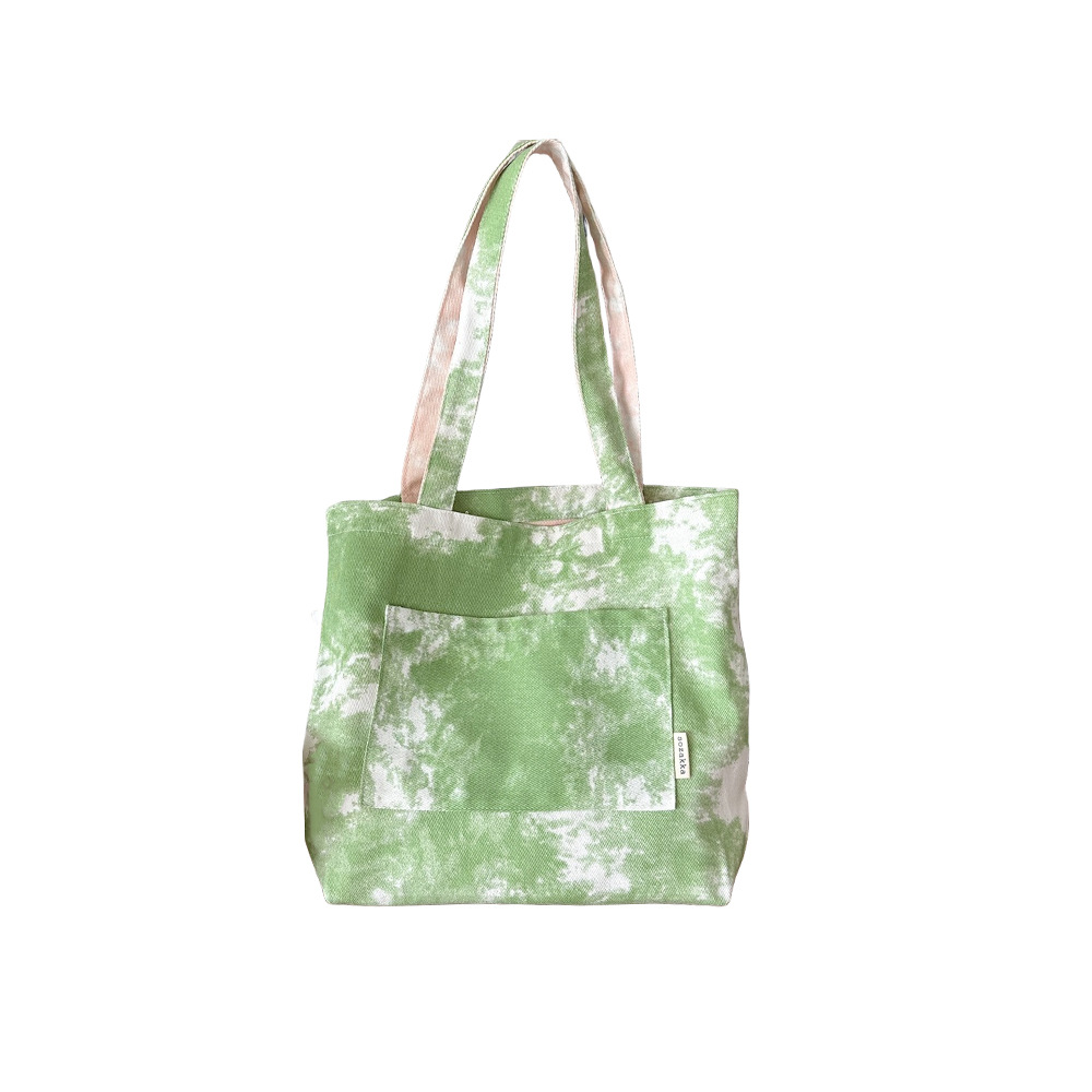 38291 new retro ink-wash artistic tie-dyed fabric canvas bag, casual bag, single-shoulder bag, crossbody bag Item Picture