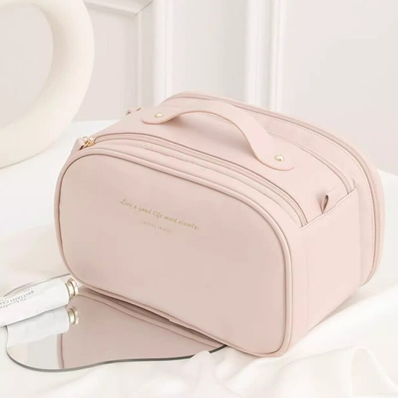 2024 new portable makeup bag, toiletry bag, travel brush, storage box, and skin care products are distributed by sections Application Scenario