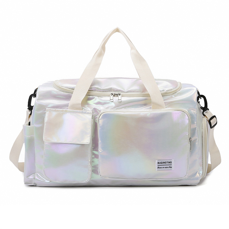 Unisex colorful travel bag, large-capacity hand-held crossbody bag, luggage bag, dry and wet separated yoga storage bag Item Picture
