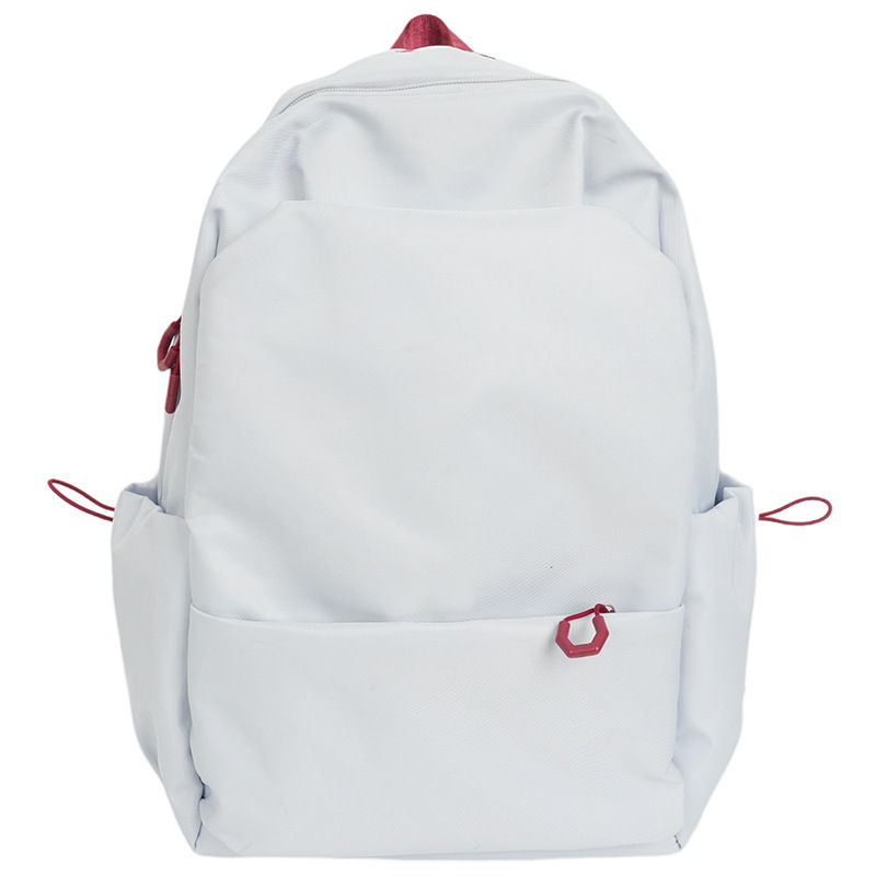 Forest-style high-appearance-level female college student backpack, simple solid color large-capacity travel backpack for both men and women, 2025 new style Item Picture