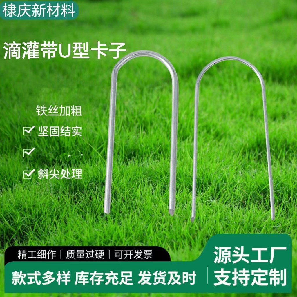 Drip irrigation tape clips, U-shaped drip irrigation pipes, micro-sprinkler tape fixing forks, thickened galvanized iron wire, windproof and sturdy for greenhouses, selling well full figure