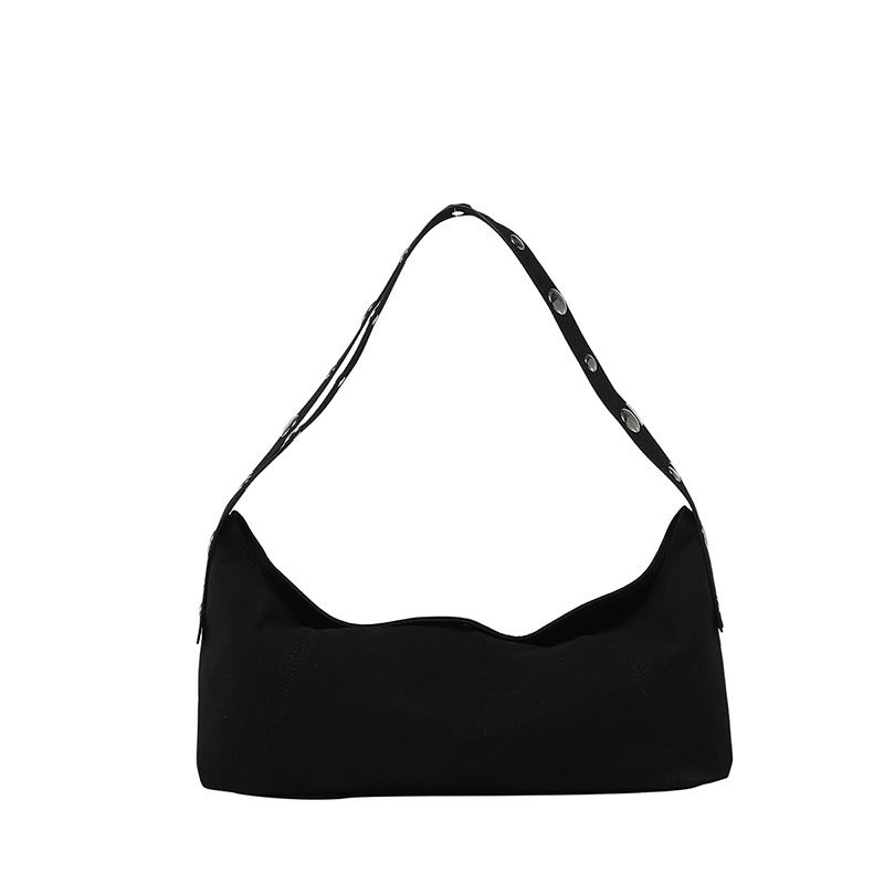2025 New Korean-style casual large-capacity underarm bag, women's backpack, simple solid color single-shoulder pillow bag Item Picture