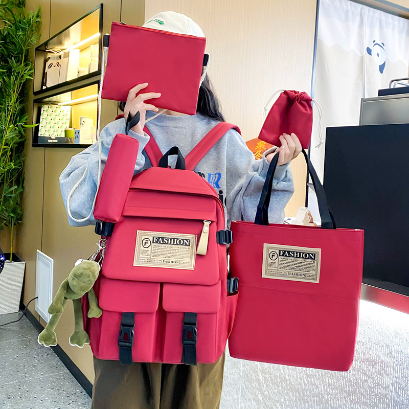 Trendy canvas backpack for men, simple and large-capacity travel backpack, casual forest-style schoolbag for women, junior high school, senior high school and college students Specification drawing