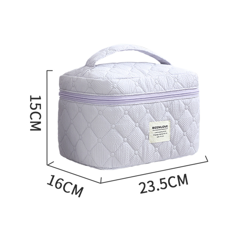 The new patterned top and bottom cover makeup bag is a business trip and travel cosmetics storage bag with a large capacity and a high-end feel Item Picture