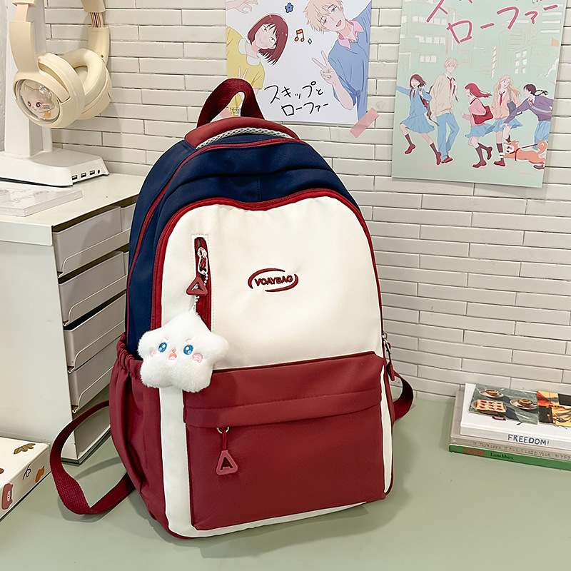New Korean-style backpack for college students, large capacity, simple design, versatile backpack for junior high school students, and a high school girl bag Specification drawing