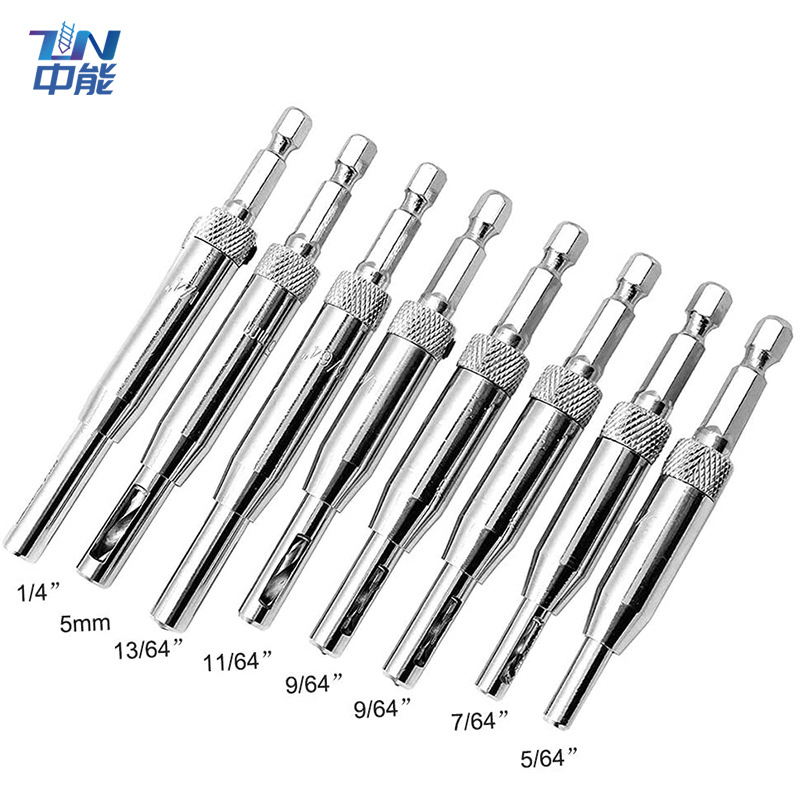 Woodworking door and window hinge hinge drill bit positioning hole opener, hexagonal handle positioning hole opener, integrated drill for hinge hole opening Application Scenario