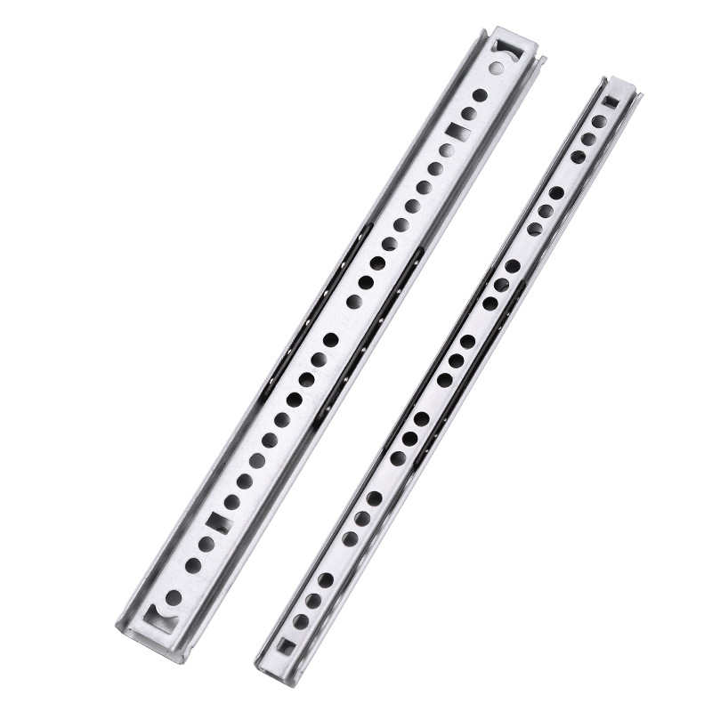 17mm wide two-section narrow bidirectional drawer slide rail, small two-section gift box steel ball slide rail, ball running rail Item Picture