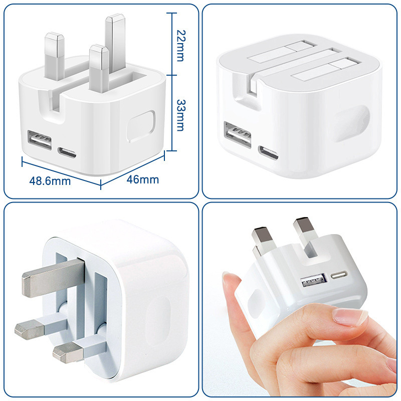 The Hong Kong version PD British standard A+C dual-port 35W foldable foot British standard charger is suitable for Apple 15 and Samsung mobile phone chargers Application Scenario
